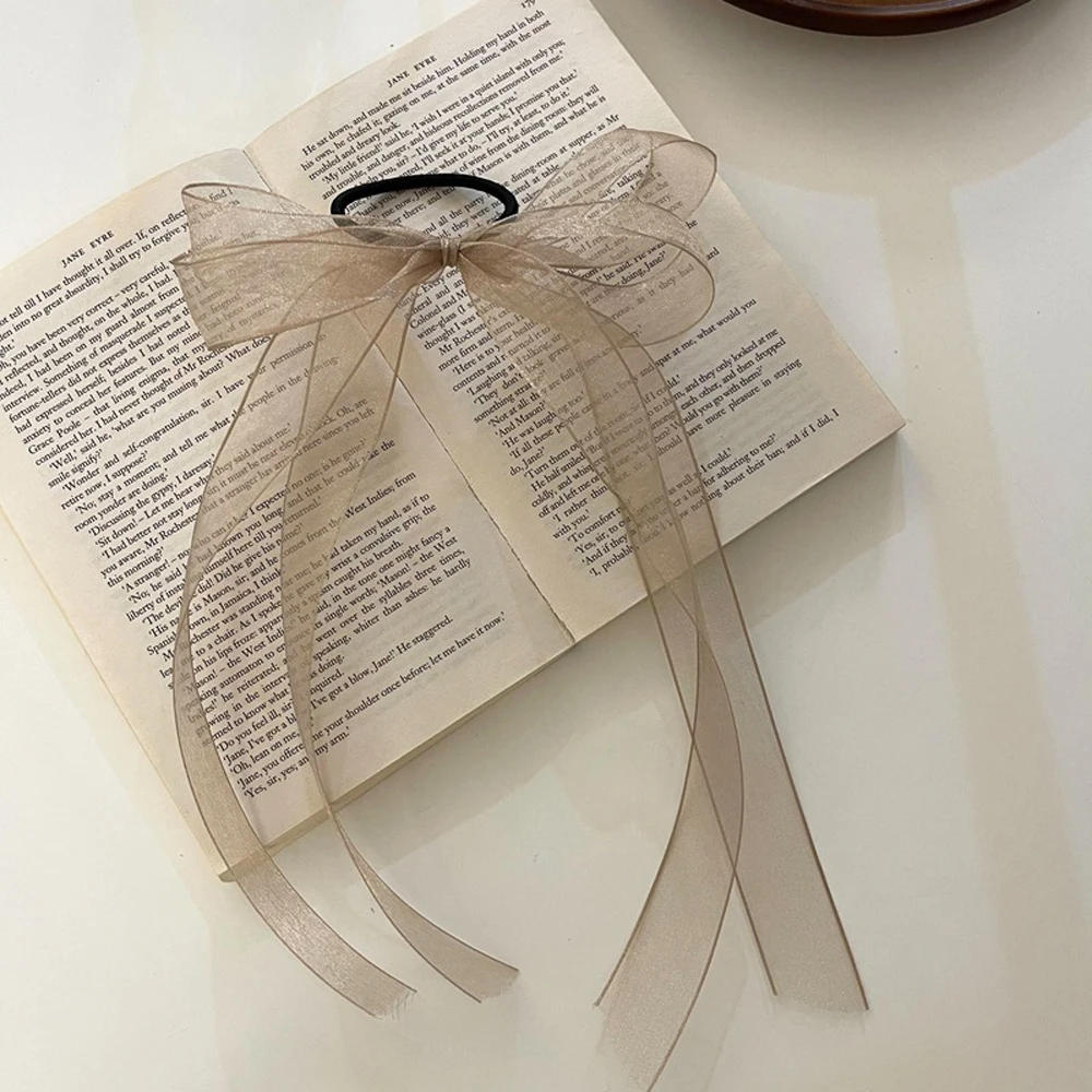 1 шт. с бантом из органзы резинка для волос Scrunchies Милые Мягкие штаны эластичным