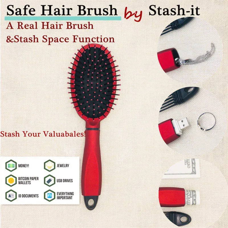 Safe Hair Brush Secret Stash Box Multi-functional Storage Comb Security Hidden Valuables Hollow Container Home Storage
