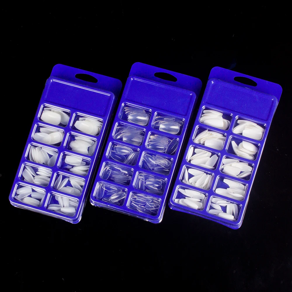 100 шт./кор. или 500 шт./пакет короткий гроб Ногтей Полное покрытие балетки накладные