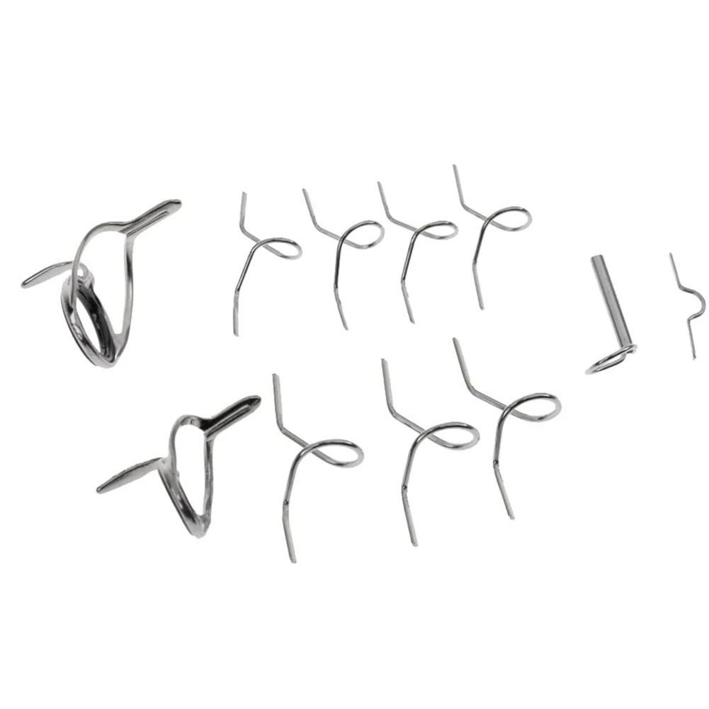 

DIY Tip Top Fly Fishing Rod Guide Eye Rings Hookeeper Tip Repair Kit Set Different Size Stainless Steel Frames Fly Rod Guide Set