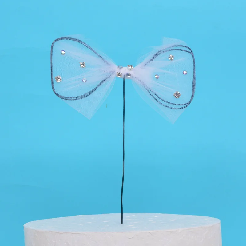 Украшение для торта милый бант стразы хрустальные вставки Декор еда топперы день