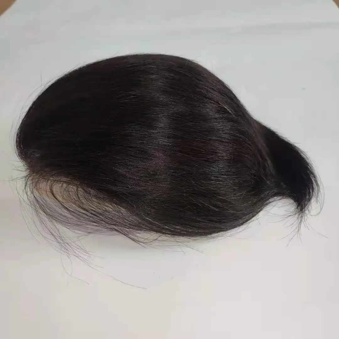 Color 1B 7x9inch Size Mono+Poly Human Hair Prosthesis Men Toupee 1/8