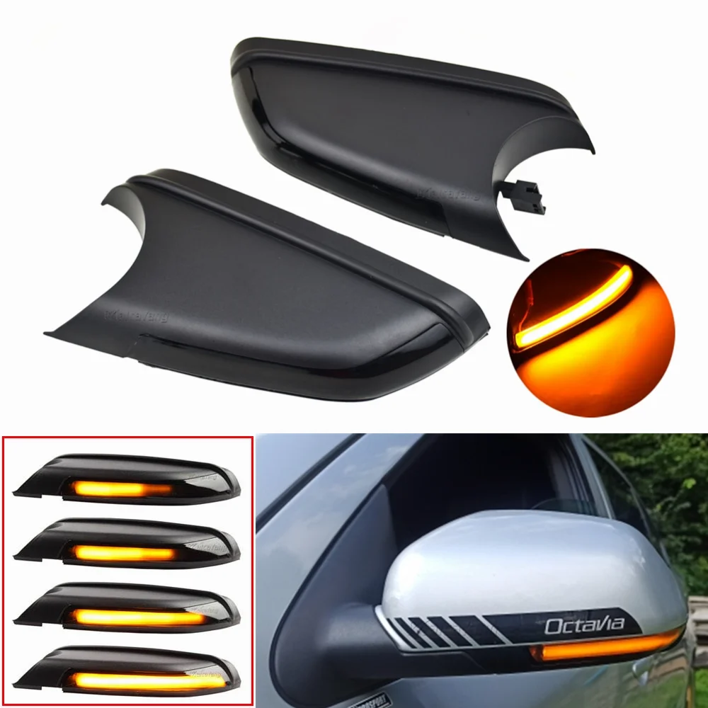 

For VW Volkswagen Polo mk4 9N3 FL Vento Skoda Octavia Led Side Wing Mirrors Dynamic Turn Signal Light Indicator Repeater Lamp