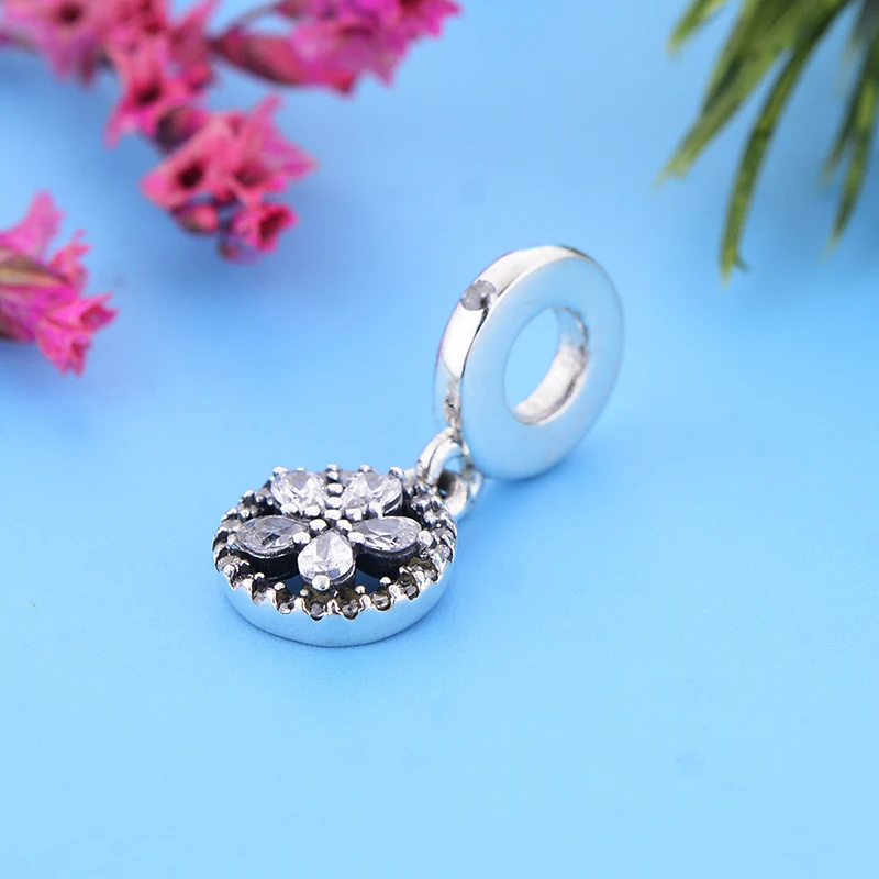

925 Sterling Silver Beautiful Magic Snowflake Dangle Beads Charms Fit Original Charms Bracelets Jewelry Making