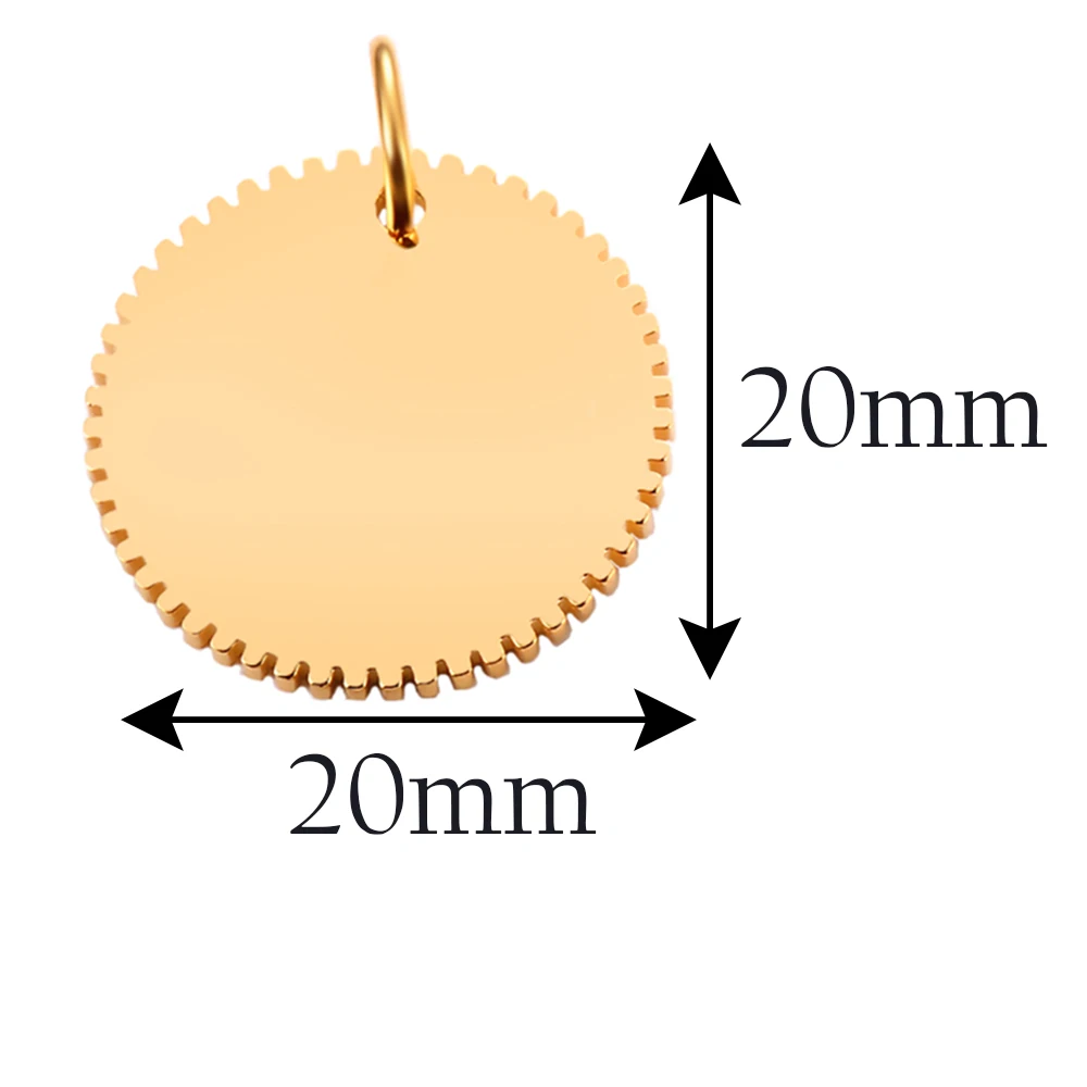 10 шт./лот 20 мм круглая Экипировка из нержавеющей стали в стиле панк