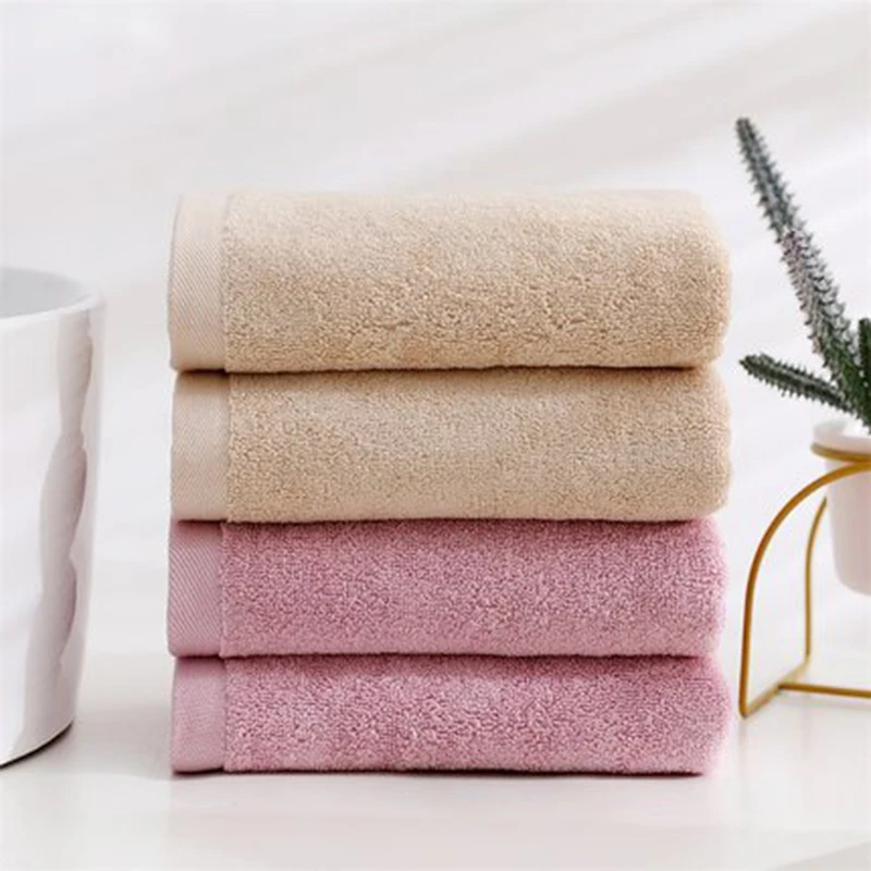 

4Pics 34x75CM Gauze Pure Cotton Towel Of Lovers Men And Women Adult Face Wash Bath Household Wholesale Light Colour