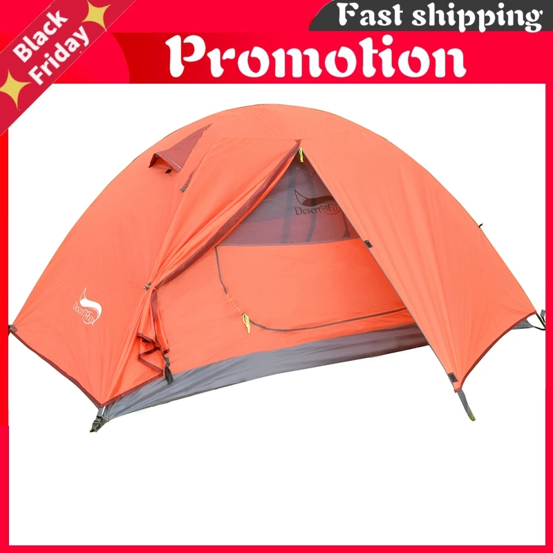 Günstig Rucksack Camping Zelt, Leichte 1-3 Personen Zelt Double Layer Wasserdichte Tragbare Aluminium Pole Reise Zelte
