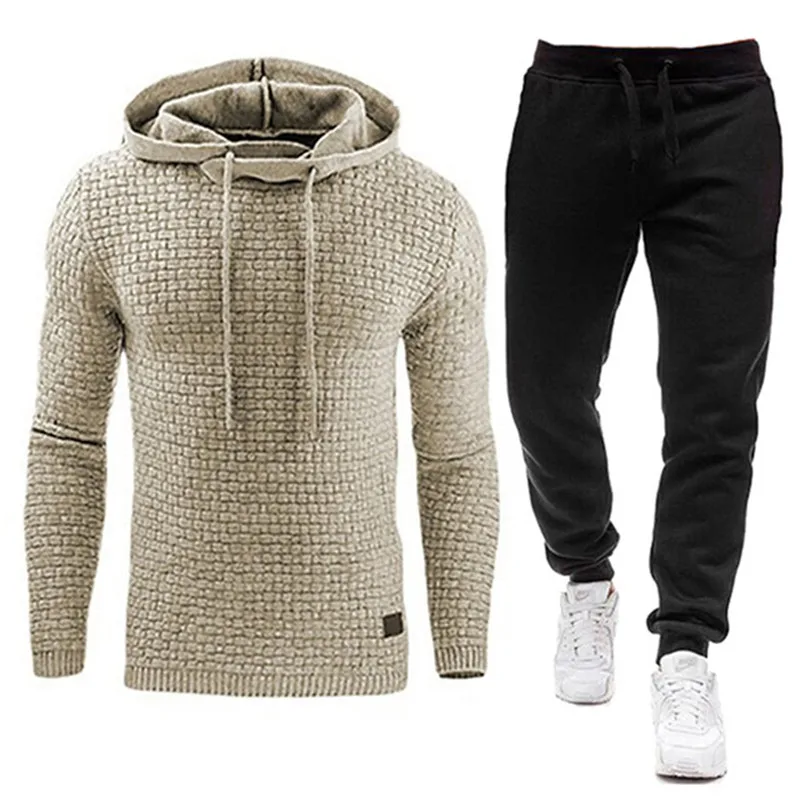 

2020 new track suit men's brand men's solid hooded sweatshirt + sports pants men's hooded sweatshirt suit casual sportswear S-3X