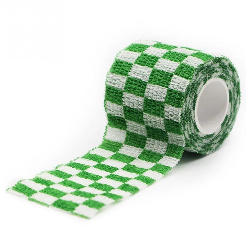 Green plaid Аксессуары для тату, самоклеящаяся повязка, лента, ПЭТ, гибкая, с мультяшным принтом, для первой помощи, 5 см x 4,5 м - Цвет: Green plaid