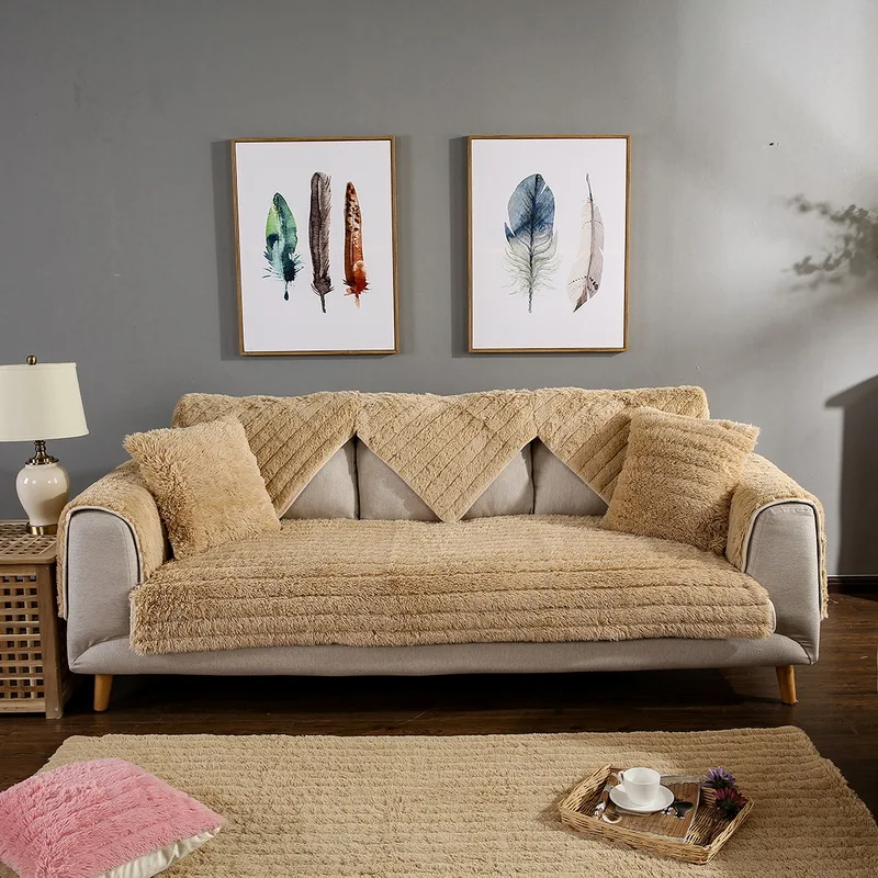 Зимняя теплая Толстая Подушка для дивана растягивающаяся моющаяся плюшевое