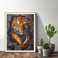 animal diamond art embroidery painting full kit tiger jewel cross stitch wall decor paint poster diy 5d