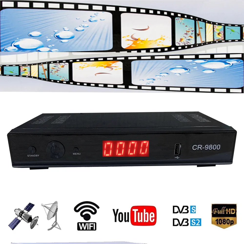 Комбинированный цифровой спутниковый ресивер Full HD CR 9800 DVB-S/S2 с поддержкой USB WiFi