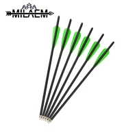 1224 pcs 16 inch archery carbon arrow for od 8 8mm id 7 6mm with 100 grain arrowheads crossbow hunting shooting accessories