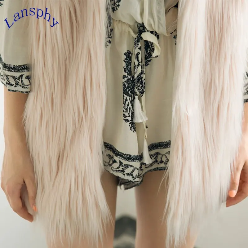 Для женщин коричневый цвет большие Размеры жилет из искусственного меха для