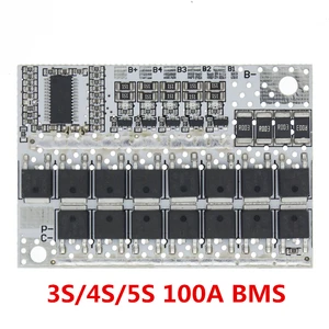 3S 4S 5S BMS 100A 21V 18V 16.8V 12V 18650 Li-ion LMO Ternary Lithium Battery Protection Circuit Board Balance Charging