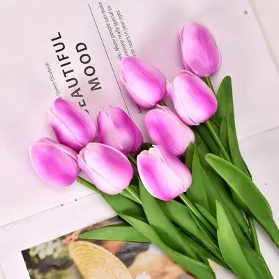 

Artificial Flowers, Single Head, 34cm, Champagne Tulips, Home Decoration, Picnic Vase Decorations, Flowers for Thanksgiving DIY