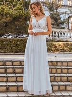 a line v neck floral lace appliques wholesale bridesmaid dress
