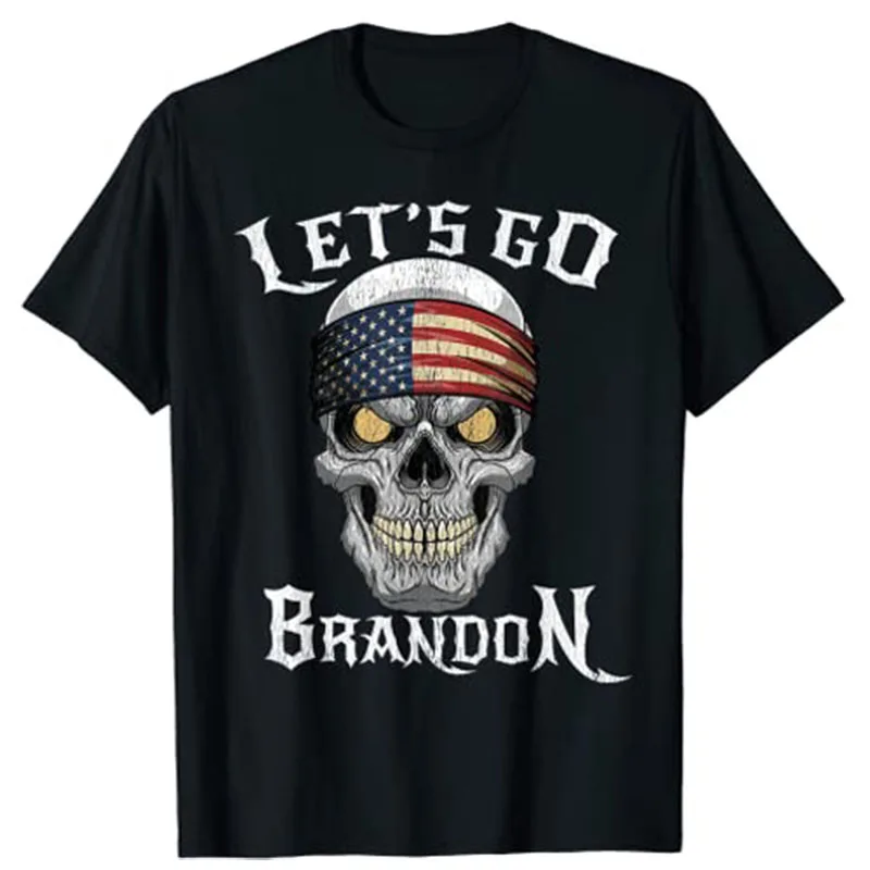 

Let's Go Brandon, Joe-Biden Chant, Impeach Biden Costume T-Shirt Men Clothing Funny Skull Tee Tops