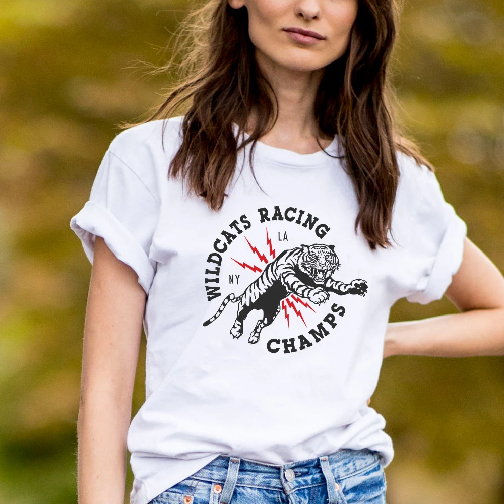 Женские топы и футболки в стиле ретро с принтом Готический Тигр Повседневная