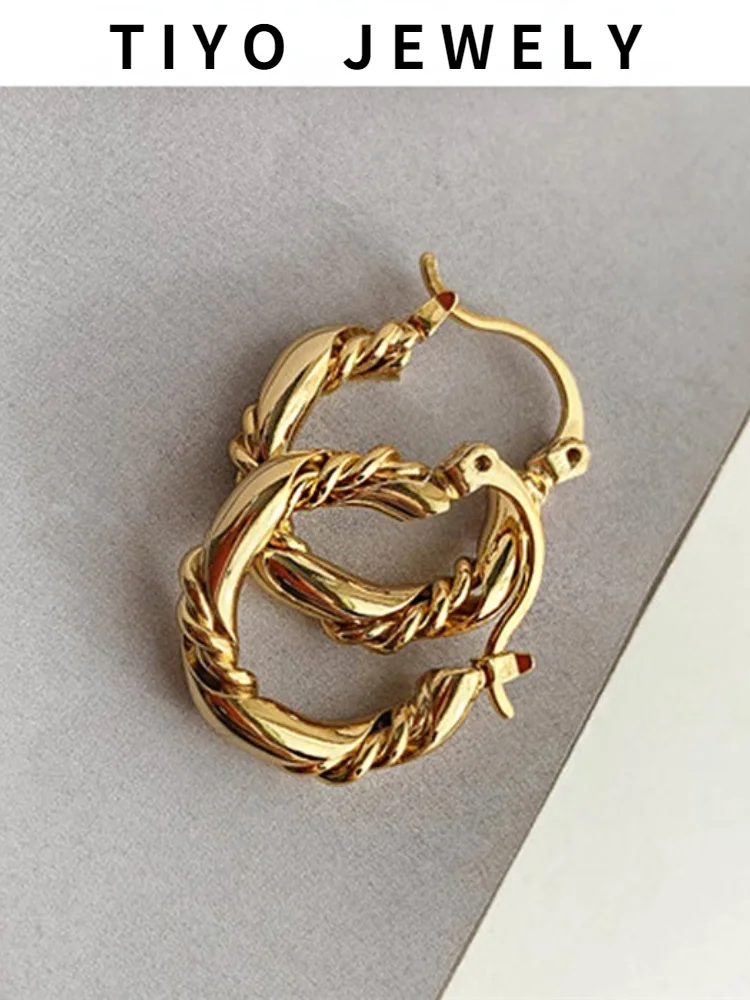 

TIYO Trendy Jewelry Hoop Earrings 2021 New Design Hot Selling Golden Plating Metal Alloy Women Earrings For Girl Party Gifts