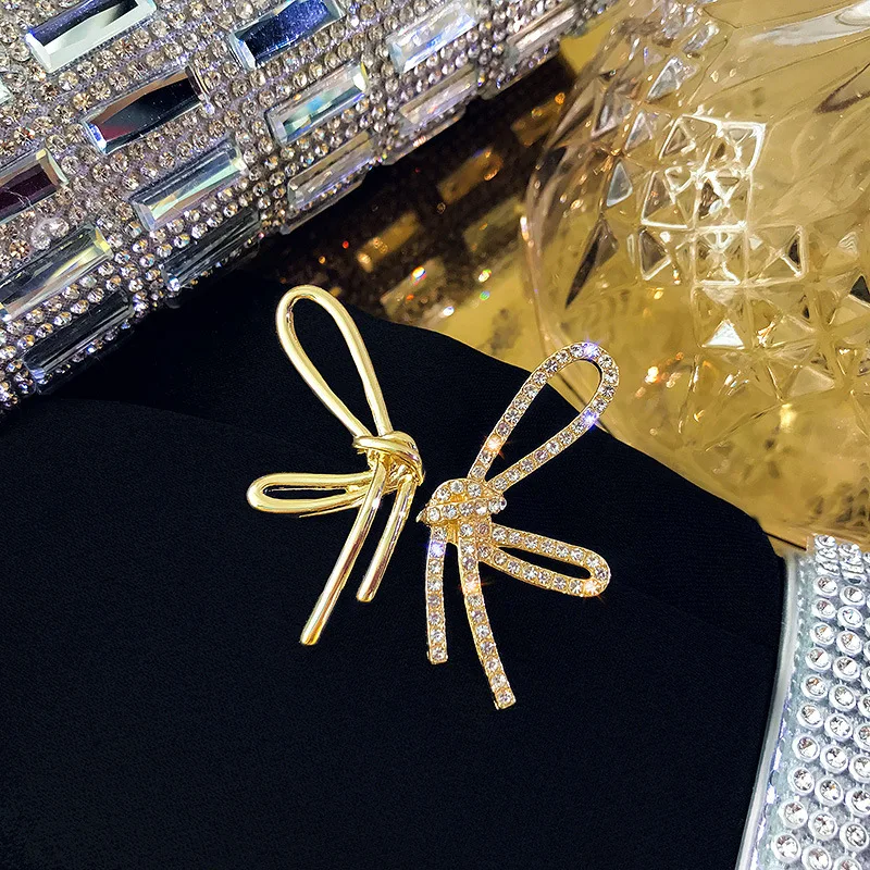 925 наборе серебристых спиц из достойно Стразы Лук Серьги Интернет знаменитостей