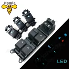 Подсветка светодиодная Power единый переключатель подъемников окон комплект для Toyota RAV4, RAV 4, Camry, Corolla, Yaris, Cruiser, Vios, левая подсветка