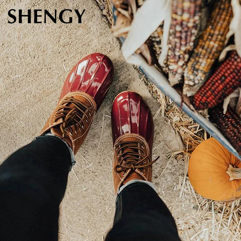 2019 г. Женские ботинки кожаная обувь на шнуровке осенне зимние мотоциклетные