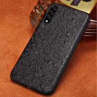 genuine cowhide leather ostrich grain phone case for samsung galaxy note 10 plus 8 9 a50 a70 a80 a60 a30 a8 a7 s7 s8 s9 s10 plus