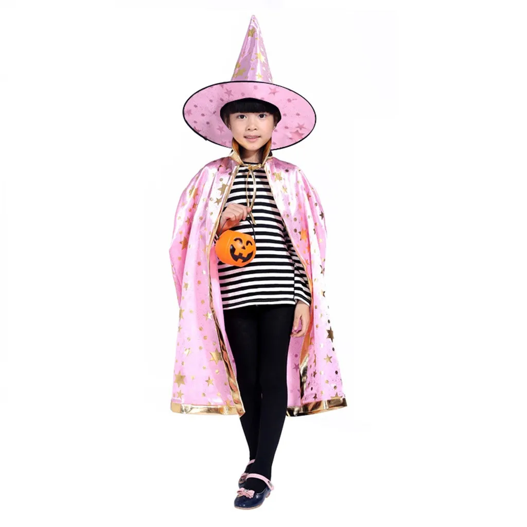 Хэллоуин украшения счастливый костюм ведьмы плащ халат и шляпа мальчик девочка