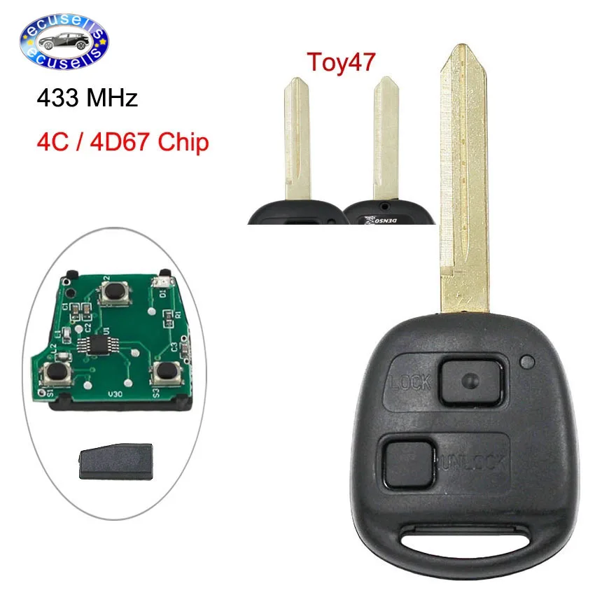 2 кнопочный БЕСКЛЮЧЕВОЙ пульт дистанционного управления брелок для Toyota RAV4 Corolla