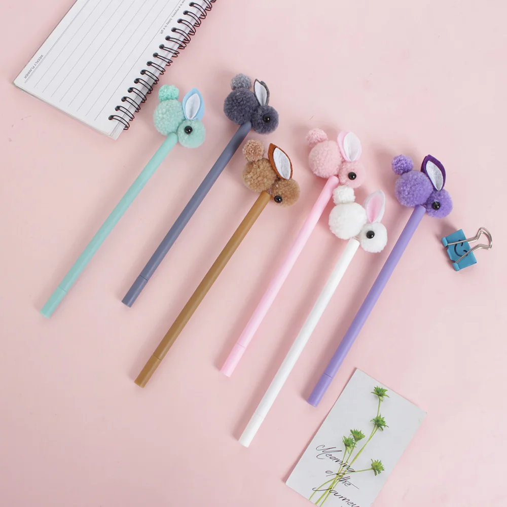 Гелевая ручка Kawaii Корея креативная плюшевая с ушками кролика гелевая милый