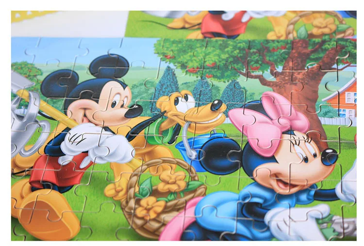 Disney Подлинная Молния Mc королева и Снежная королева 60 штук деревянные наклейки Головоломка Детские игрушки 3D железная коробка игрушки для детей