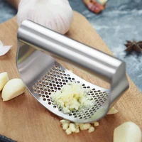 multi function stainless manual garlic presser curved garlic grinding slicer chopper tools curve fruit vegetable tools kitchen