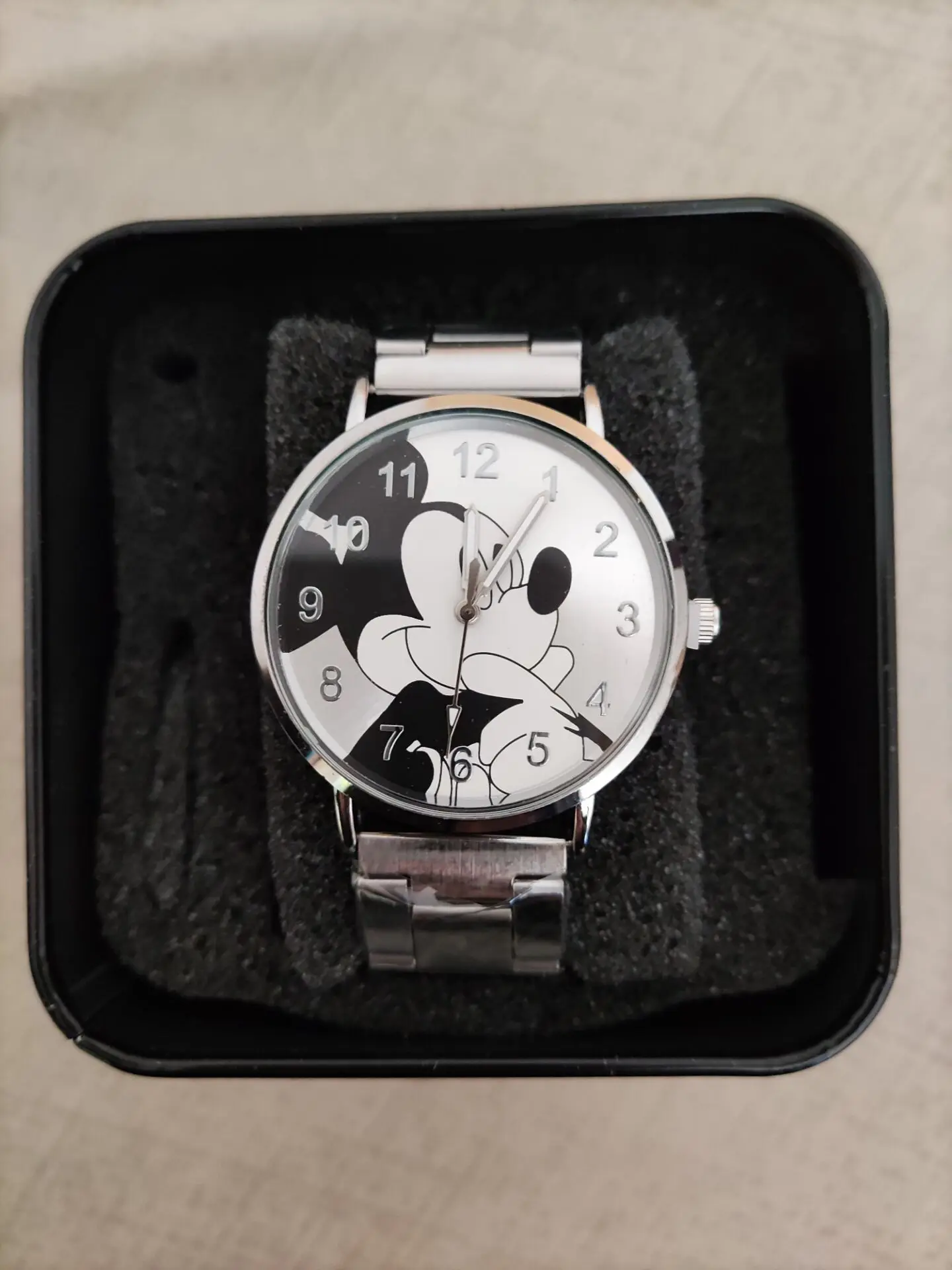

2021 Fashion Mickey Watch Luxury Stainless Steel Women Men Casual Quartz Watch Gift Clock Dress Reloj Mujer Montre Femme