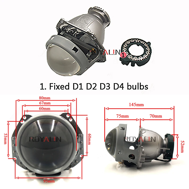ROYALIN Bi Xenon Металл Летающий орел Hella 3R G5 фары объектив Универсальная автомобильная лампа D1S D2S D2H D3S D4S прожекторная лампа Модифицированная