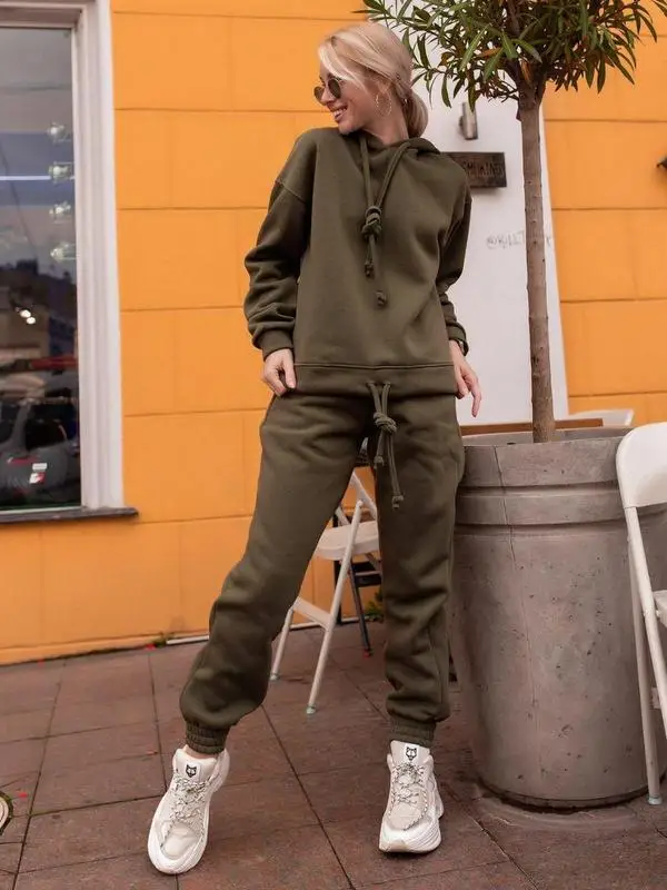 

2021 Two Piece Set Outfits Autumn Women's Tracksuit Oversized pullover And Pants Casual Sport Suit Winter 2 Piece Woman Set