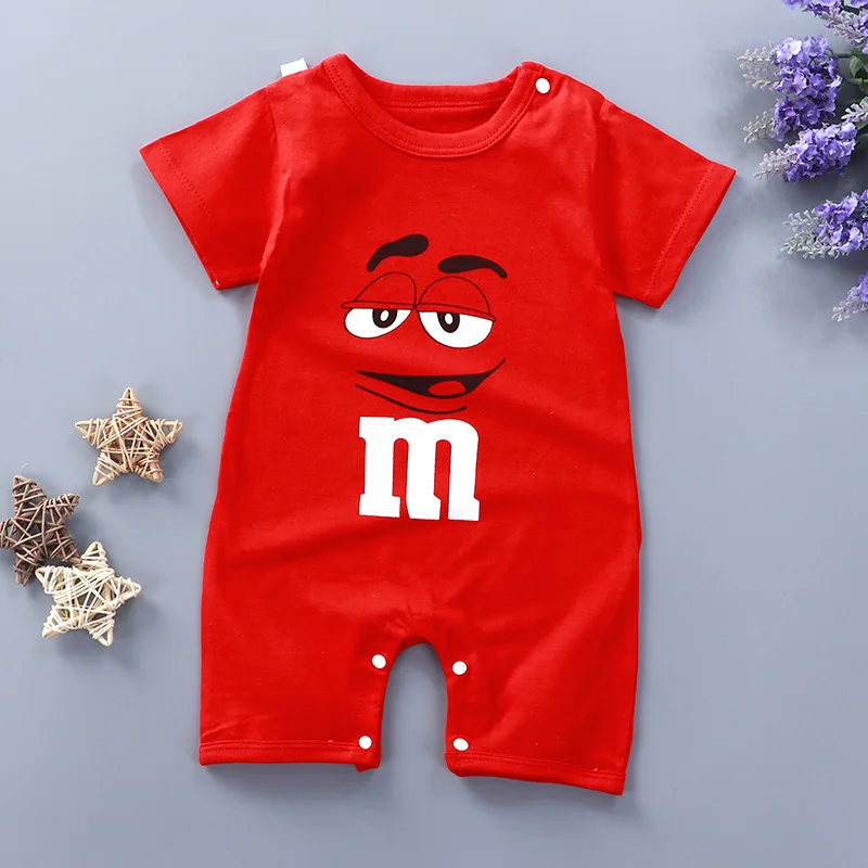 

Newborn Baby Summer Short Sleeved Rompers 100% Cotton Unisex Baby Cartoon Jumpsuit One Year Boy Climbing Clothes