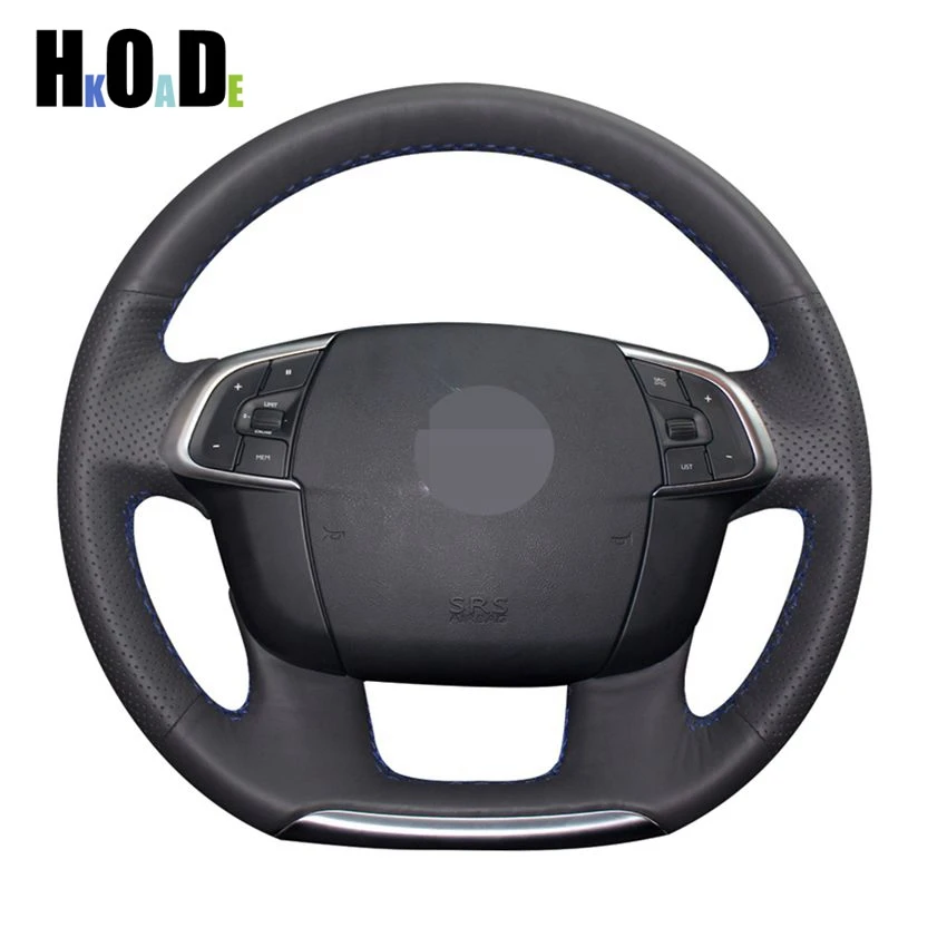 Чехол на руль ручной работы черные чехлы рулевого колеса автомобиля из