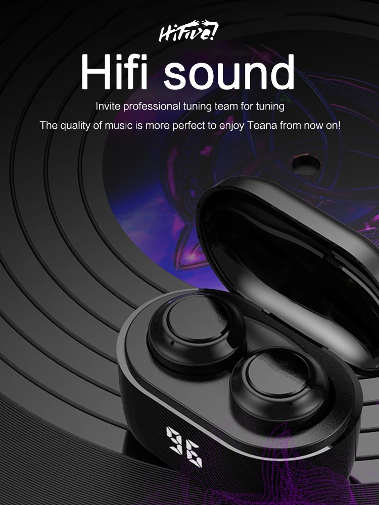 A6 наушники вкладыши TWS с беспроводной портативный мини bluetooth зарядным чехол