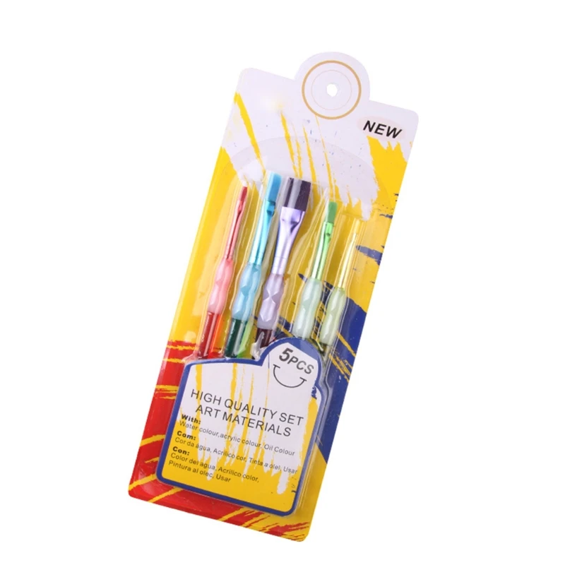 

Кисти нейлоновые с пластиковой ручкой для рисования, 5 шт.