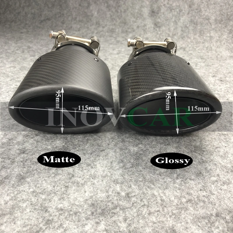 1 шт. Овальный Наклонный 95*115 мм углеродное волокно автомобильный выхлопной газон