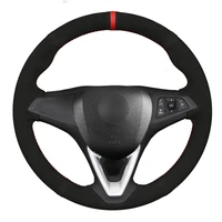 hand stitched black suede car steering wheel cover for opel astra k corsa e crossland x grandland x insignia