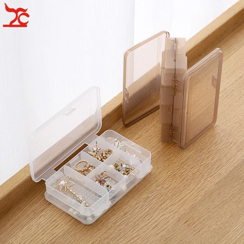 Прозрачный пластиковый органайзер для хранения колец серег гвоздиков|Упаковка и