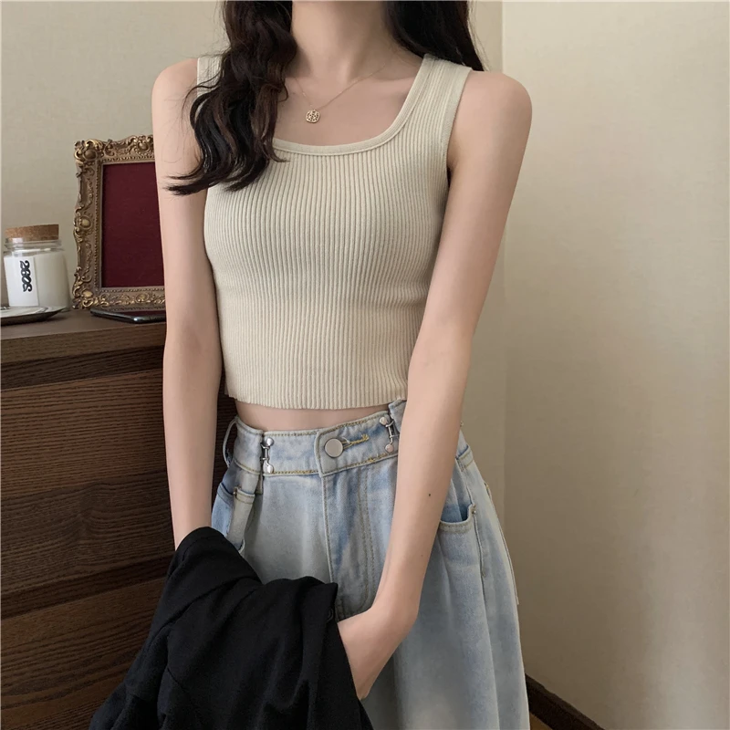 Женские майки Сексуальные облегающие повседневные женские однотонные топы без