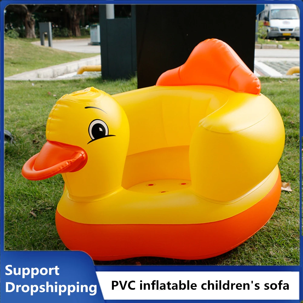 

Inflatable Chair for Kids Toddlers Cute Yellow Duck Bathing Chair with Back bathing chair for babies,inflatable chair