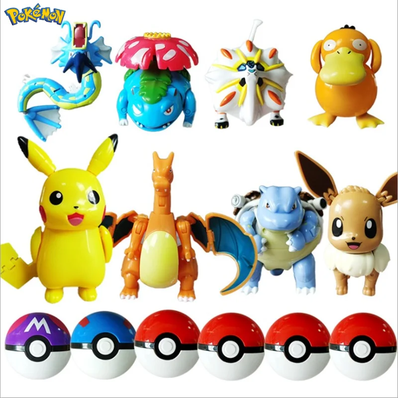 

Pokemon Ball Variant Toy Pokemones toys Action Figure toy Model Pikachu Jenny Turtle Pocket Monsters Christmas halloween gift