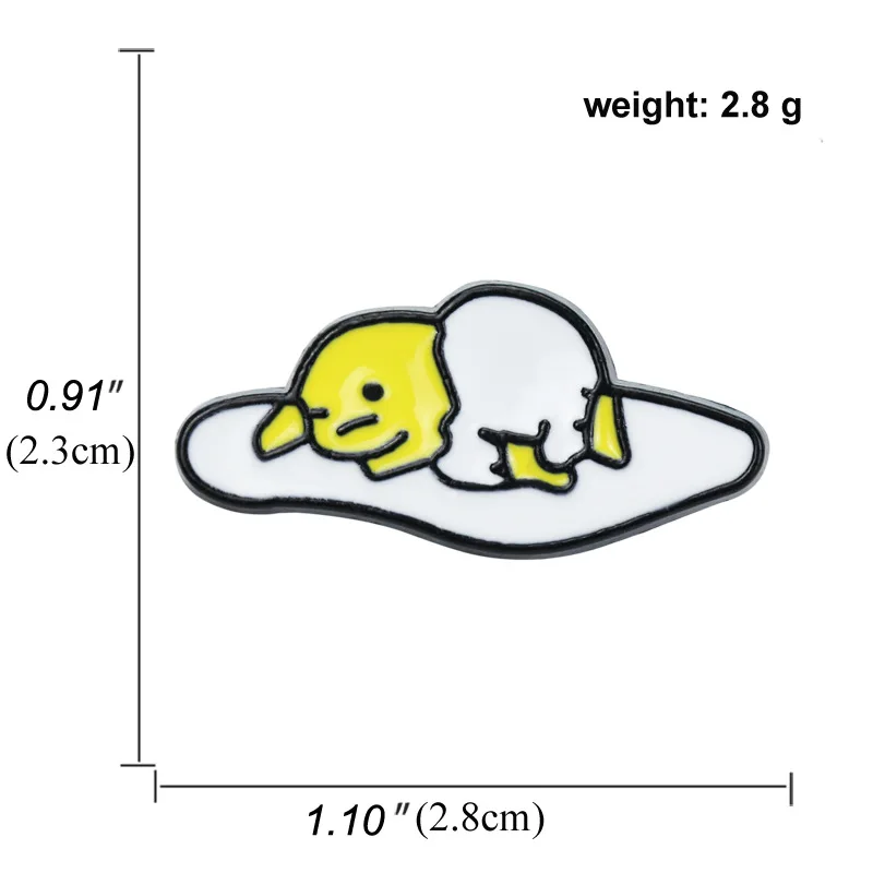 

Japanese Cartoon Chick Poached Egg Lazy Egg Creative Enamel Pins Student Cute Clothes Backpack Badge