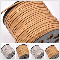 5meterlot shiny 3mm double sided flat faux suede braided cord korean velvet leather beading bracelet cord for jewelry making