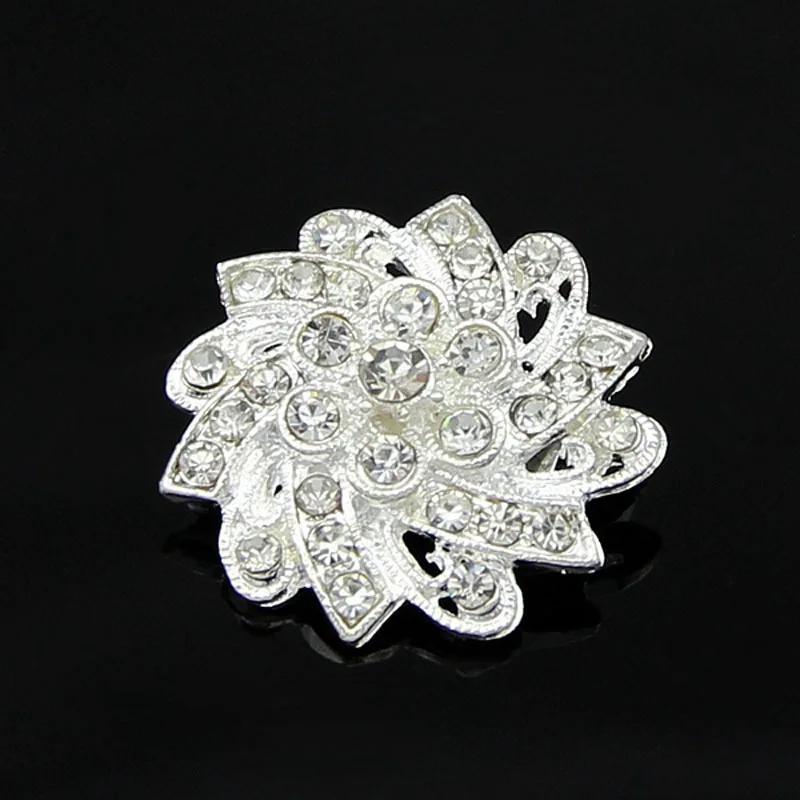 Роскошный очаровательный цветок Стразы Серебристые Броши для женщин брошь