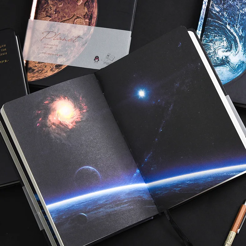 

Hard Cover Lined Papers Starry Sky Notebook Journal Beautiful Universe Diary Notepad for School Student Stationery